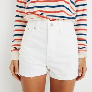 NWT MADEWELL The Perfect Jean Short White Size 26
